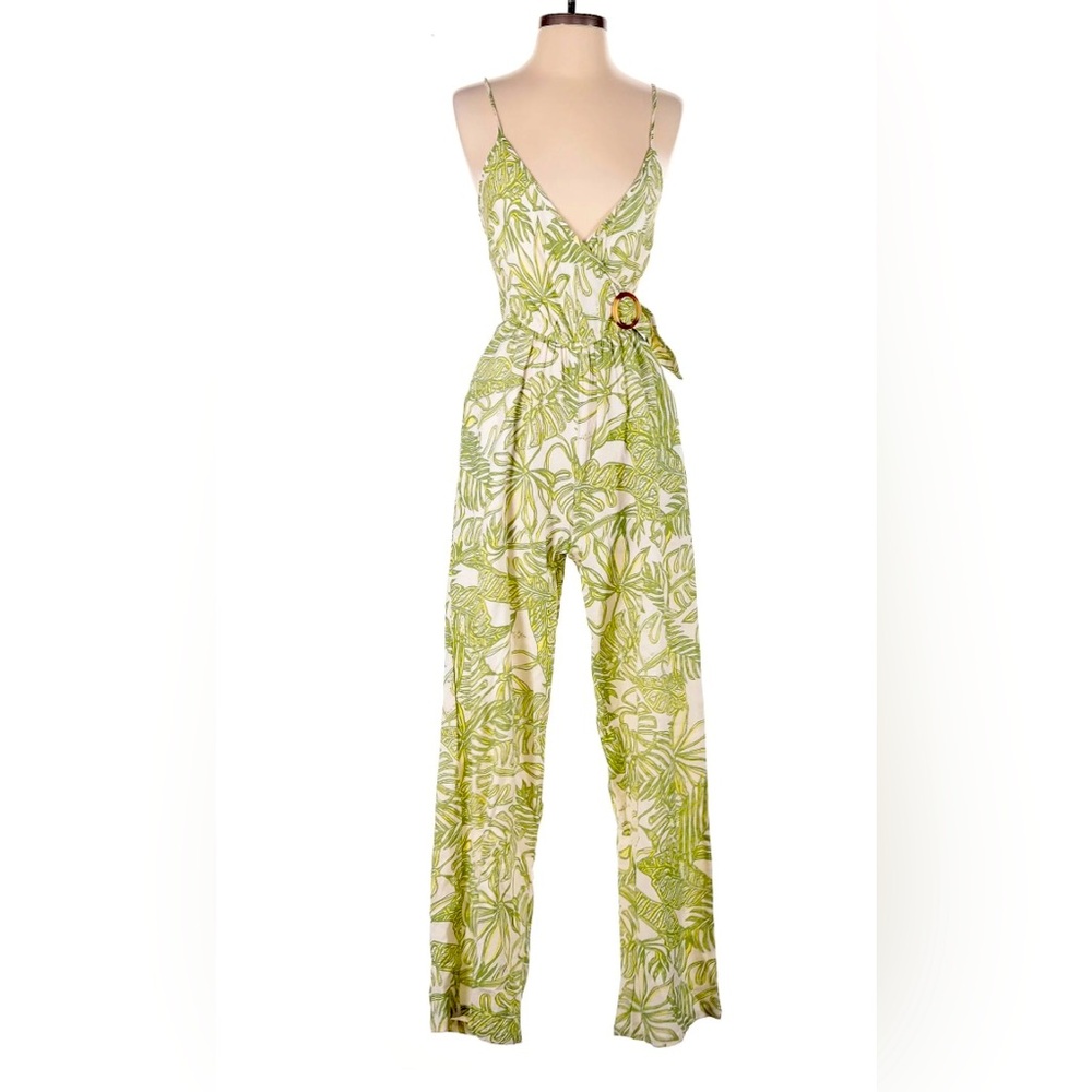 Sincerely Jules Green Leaf Print Jumpsuit